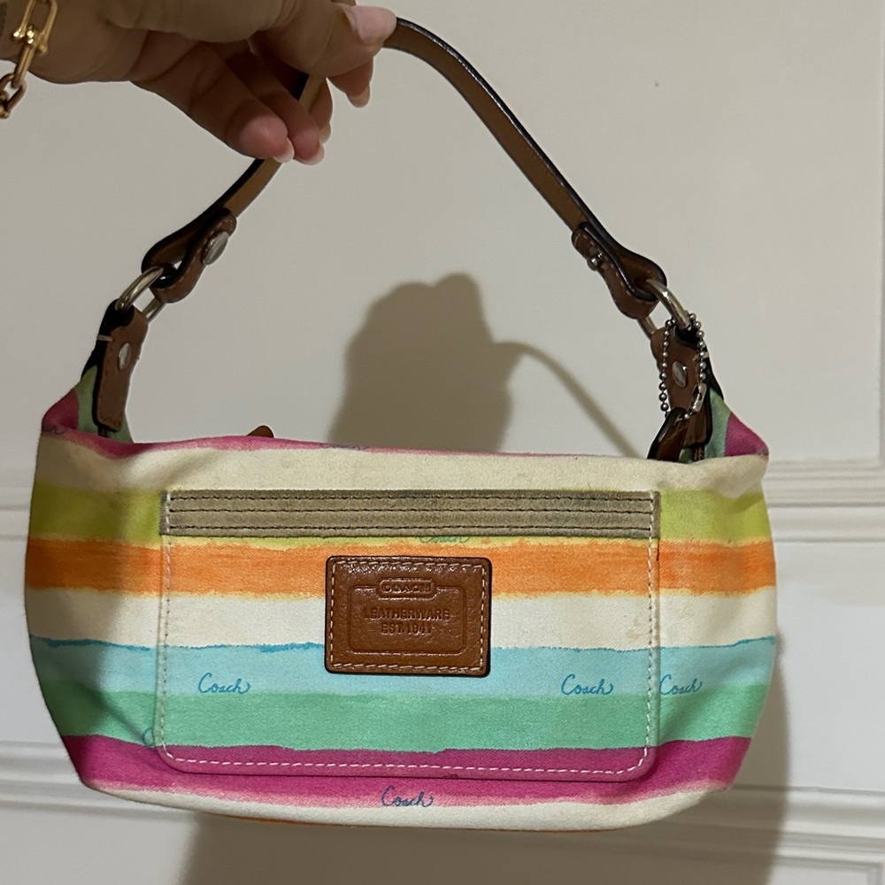 Coach Rainbow Stripe Shoulder Bag
